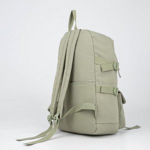 Рюкзак, отдел на молнии, 4 наружный кармана, 2 боковых кармана, цвет зелёный