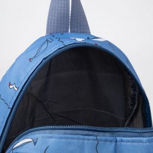 Рюкзак детский, отдел на молнии, наружный карман, с кошельком, цвет синий, «Корабли»