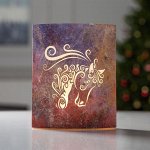 Светодиодная фигура «Лошадь» 13 x 16 x 5 см, картон, батарейка ААх2 (не в комплекте), свечение тёплое белое