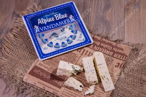 Сыр Альпин Блю Вандамер с голубой плесенью 50% 100г, упаковка 1*8шт
