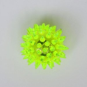 Мяч светящийся для животных малый, TPR, 4,5 см, жёлтый