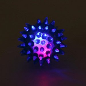 Мяч светящийся для животных малый, TPR, 4,5 см, голубой