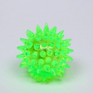 Мяч светящийся для животных малый, TPR, 4,5 см, зелёный