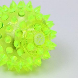 Мяч светящийся для собак средний, TPR, 5,5 см, жёлтый