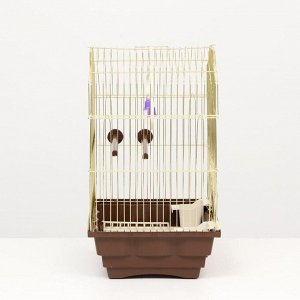 Клетка для птиц "Алиса", укомплектованная, золотая, 30 х 23 х 39 см