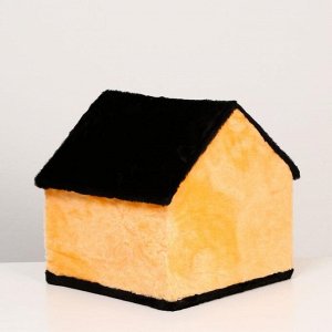 Дом "Будка", 35 х 35 х 35 см, персиково-чёрный