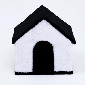 Дом "Будка", 35 х 35 х 35 см, бело-чёрный