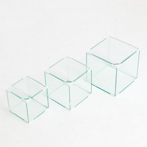 Комплект аквариумов «Матрёшка», куб, белый угол, 16, 27, 43 л