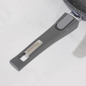 Сковорода-ВОК «Гранит», d=28 см, съёмная ручка, антипригарное покрытие, цвет серый