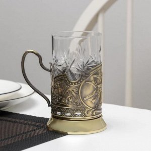 Набор для чая «Армия», 2 шт: подстаканник, стакан, латунь