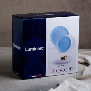 Сервиз столовый Luminarc DIWALI LIGHT Blue&White, 18 предметов