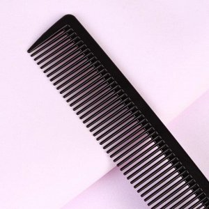 Расчёска антистатическая комбинированная, КАРБОН, 22 × 3 см, цвет чёрный
