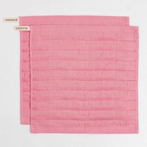 Набор полотенец "Полоса" цв.розовый, 34*34 см -2 шт, 100% хл