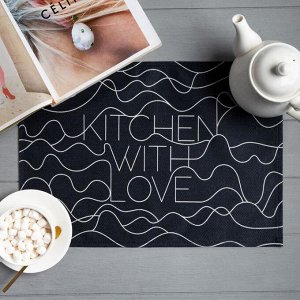 Салфетка на стол Доляна Kitchen with love, 30х45 см, полиэстер 100%