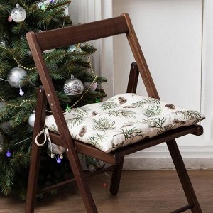 Сидушка на стул "Этель" Christmas tree 42х42см, 100% хлопок, саржа 190 г/м2