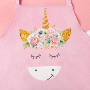 Набор фартук и шапка повара Этель Cute unicorn 46*60 см,рогожка,пл.160 г/м²,100% хлопок