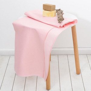 Полотенце вафельное банное 80х150 см, цвет пыльно-розовый, 100%хл, 200 г/м2