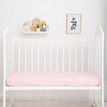 Простыня на резинке &quot;LoveLife&quot; Розовые звездочки 60*120+20 см, 100% хлопок, сатин
