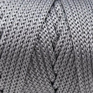Шнур для вязания плоский 4 мм, 2 нити, полипропилен 100%, 100м/250гр (703 Серебро)