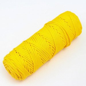 Шнур для вязания плоский 4 мм, 2 нити, полипропилен 100%, 100м/250гр (1303 Желтый)