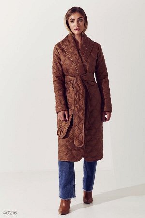 Бронзовая стеганная куртка с поясом