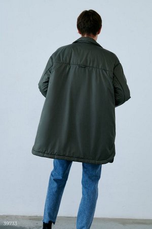 Куртка-рубашка с отложным воротником цвета хаки