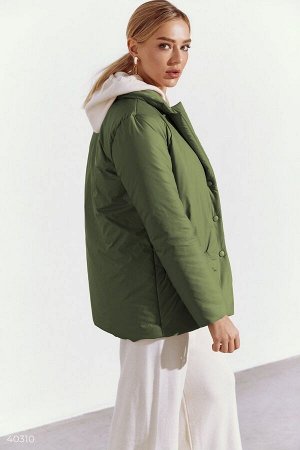 Куртка с отложным воротником цвета хаки