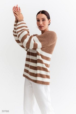 Gepur Бежевый свитер в полоску