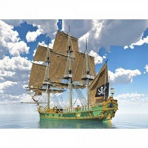 Набор для творчества Алмазная мозаика Пиратское судно 30*40см DL014