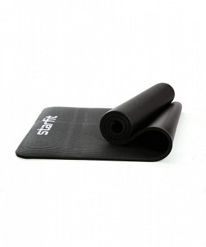 Коврик для йоги и фитнеса FM-301, NBR, 183x58x1,0 см, черный