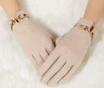 Женские перчатки из шерсти кролика, цвет Кэмэл