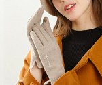 Женские кашемировые перчатки с сенсорным пальцем, цвет бежевый