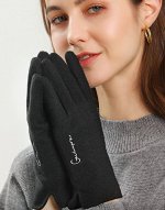 Женские кашемировые перчатки с сенсорным пальцем, цвет черный