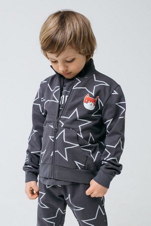 Куртка для мальчика Crockid К 301414 темно-серый, звезды к1275