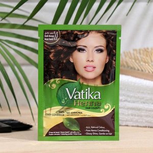 Хна для волос Vatika Henna Hair Colours Natura Dark Brown тёмно-коричневая, 20 шт. по 10 г