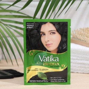 Хна для волос Vatika Henna Hair Colours Natural Black чёрная, 20 шт. по 10 г
