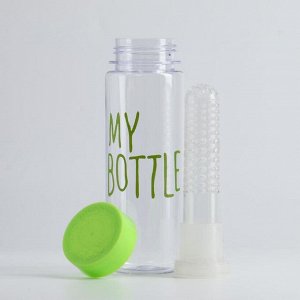 СИМА-ЛЕНД Бутылка для воды &quot;My bottle&quot;, 500 мл, с контейнером для фруктов, 6.5х19.5 см, микс