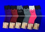 Лариса носки подростковые внутри махра для девочек &quot;Кошка&quot;