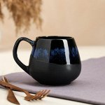 Кружка &quot;Бочка&quot;, глазурь, матовая, кобальт, 0.4 л
