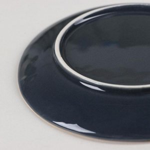 Тарелка керамическая пирожковая Green, d=15 см, цвет тёмно-серый