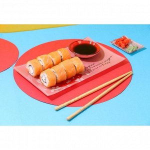 Набор тарелок для суши «Сакура», 3 шт: большая 25х15, маленькая 7.8х5.8, круглая 8 см