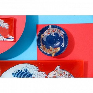 Набор тарелок для суши «Море», 3 шт: большая 25х15, маленькая 7.8х5.8, круглая 8 см