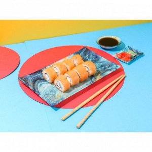 Набор тарелок для суши «Мрамор», 3 шт: большая 25х15, маленькая 7.8х5.8, круглая 8 см