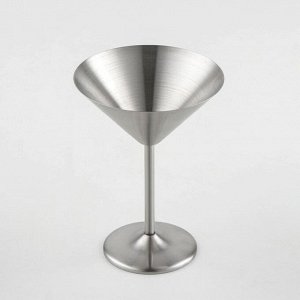 Бокал-мартинка из нержавеющей стали, 270 мл, 16?12 см, для коктейлей, матовый, цвет серебряный