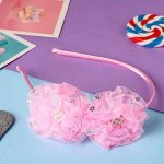 Ободок для волос &quot;Шелли&quot; кубики, 0,5 см, розовый