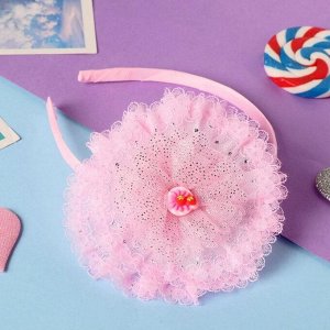 Ободок для волос "Глорис" клубнички на цветке, 9 см, розовый