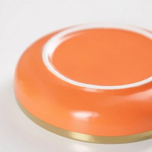 Тарелка десертная «Акварель», 20,5x4 см, цвет оранжевый