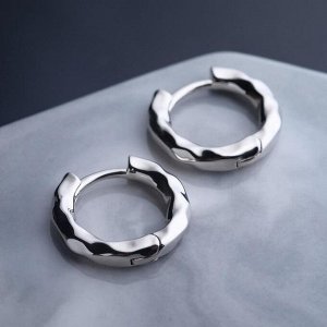 Швензы-кольца родированные "Атмосфера" d=17мм, цвет серебро