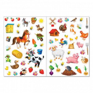БУКВА-ЛЕНД Наклейки многоразовые набор «Такие разные животные», 3 шт., формат А4