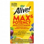 Nature&#039;s Way, Alive! Max6 Potency, мультивитамины, 90 капсул